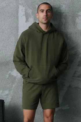 Double Take Kapüşonlu Sweatshirt - Yeşil Zeytin