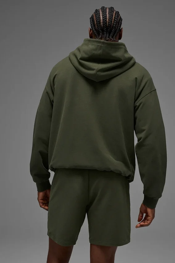 Double Take Kapüşonlu Sweatshirt - Yeşil Zeytin