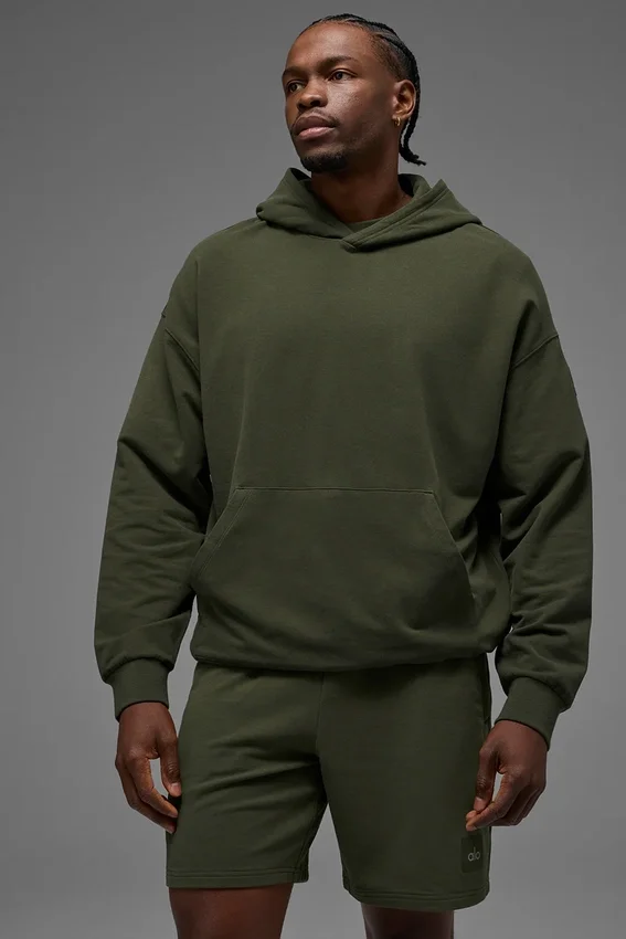 Double Take Kapüşonlu Sweatshirt - Yeşil Zeytin