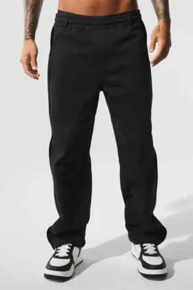 Edition Süet Düz Paça Pantolon - Siyah