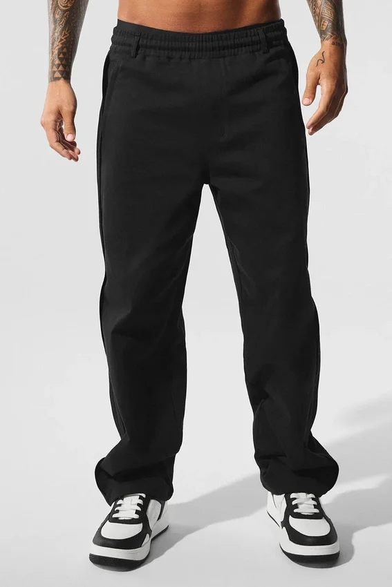 Edition Süet Düz Paça Pantolon - Siyah