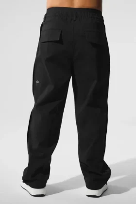 Edition Süet Düz Paça Pantolon – Siyah