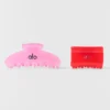 Effortless Claw Clip (2'li Paket) - Şeker Kalpli Pembe/Parlak Kırmızı