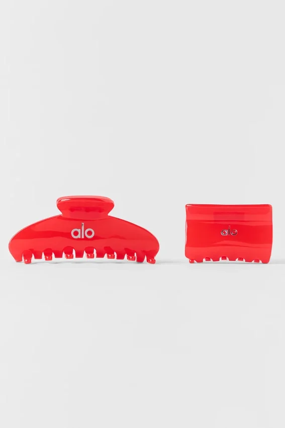 Effortless Claw Clip (2'li Paket) - Parlak Kırmızı