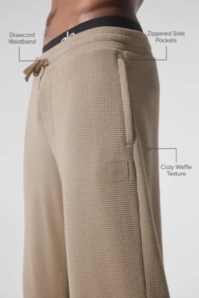 Elevate Waffle Düz Paça Pantolon – Çakıl