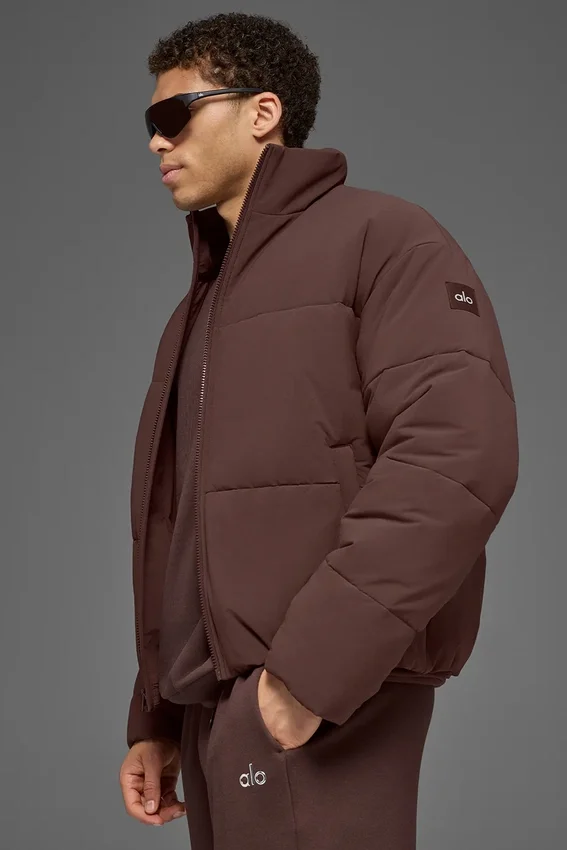 Esnek Dokuma Street Puffer - Brownstone
