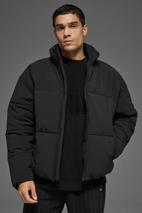 Esnek Dokuma Street Puffer - Siyah