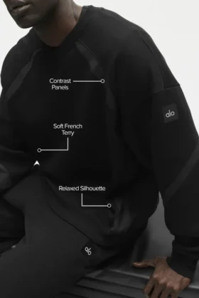 Field Bisiklet Yaka Sweatshirt – Siyah