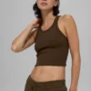 Goddess Nervürlü Go-To Tank - Espresso
