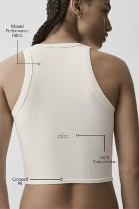 Goddess Nervürlü Go-To Tank – Fildişi