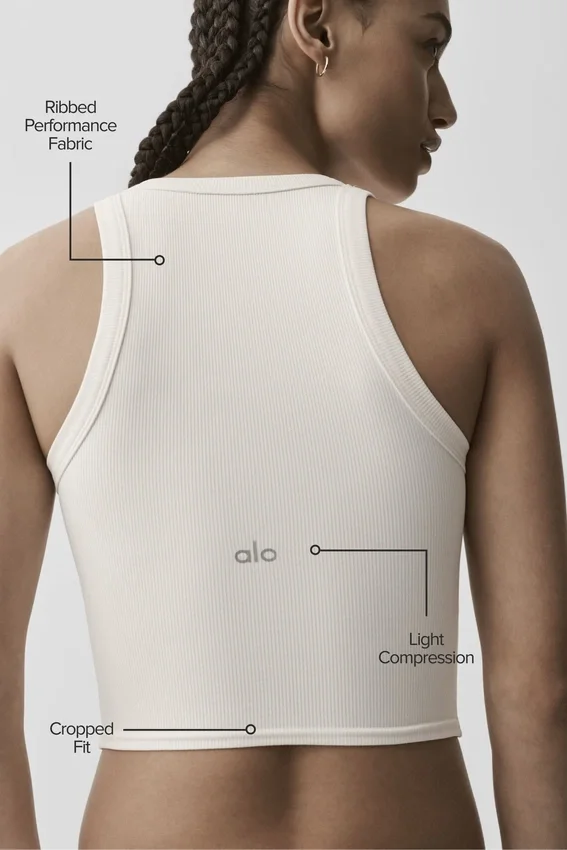 Goddess Nervürlü Go-To Tank - Fildişi