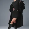 Goddess Nervürlü Kısa Kollu Şort Elbise - Siyah