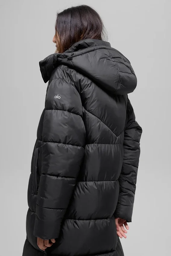 Gold Rush Puffer Trençkot - Siyah