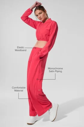 Havadar Geniş Paça Pantolon (Uzun) – Şeker Kırmızısı