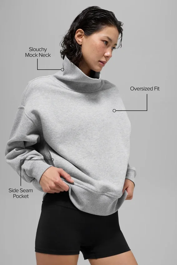Hazy Mock Neck Kazak - Atletik Heather Gri
