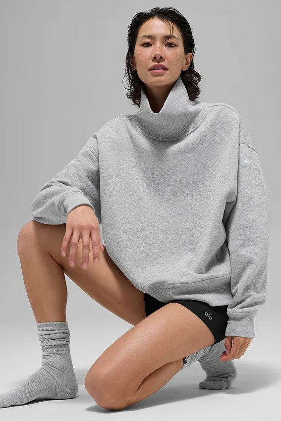 Hazy Mock Neck Kazak - Atletik Heather Gri