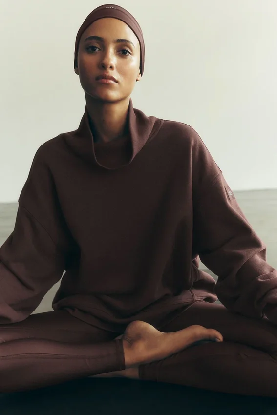 Hazy Mock Neck Kazak - Brownstone