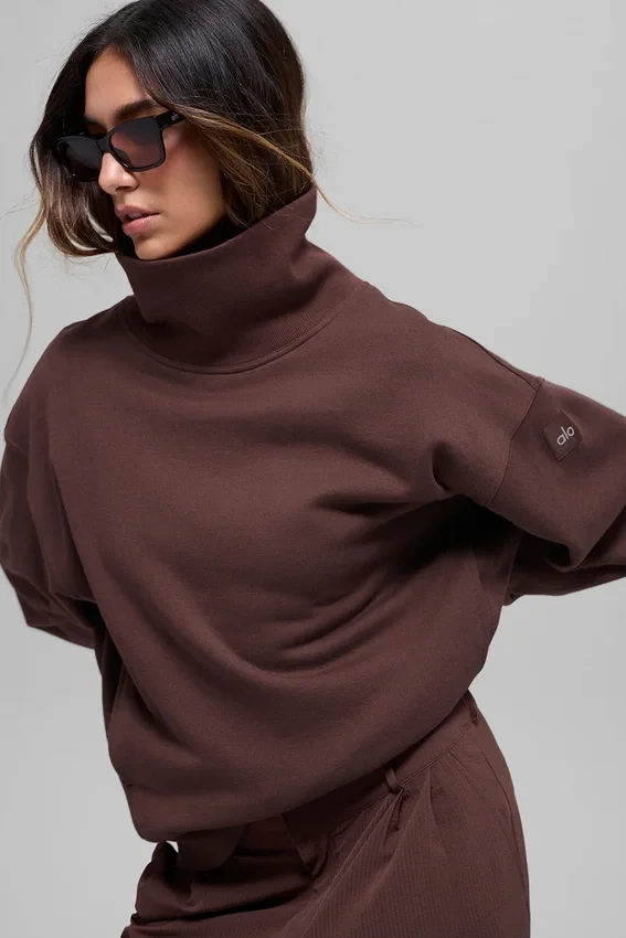 Hazy Mock Neck Kazak - Brownstone