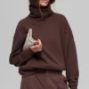 Hazy Mock Neck Kazak - Brownstone