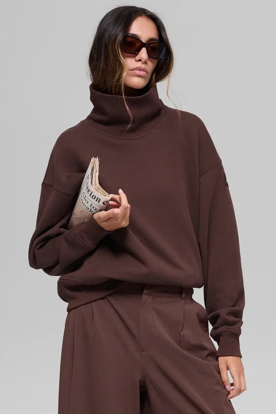 Hazy Mock Neck Kazak - Brownstone