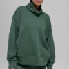 Hazy Mock Neck Kazak - Clover Yeşili