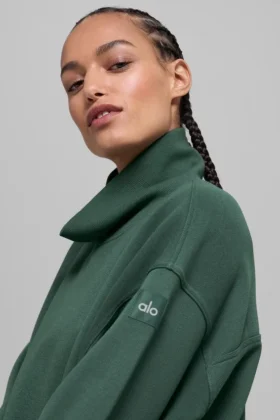 Hazy Mock Neck Kazak – Clover Yeşili