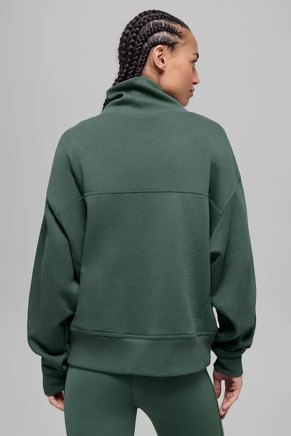 Hazy Mock Neck Kazak - Clover Yeşili