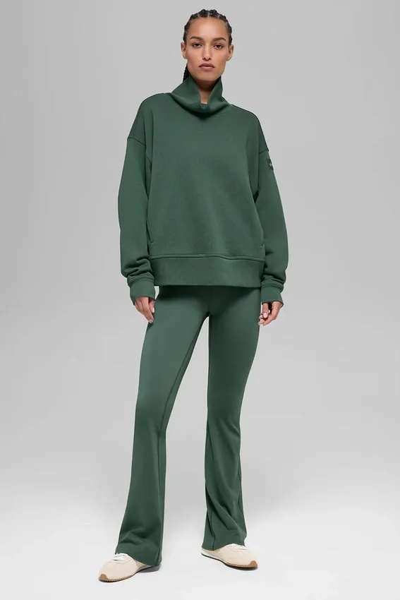 Hazy Mock Neck Kazak - Clover Yeşili