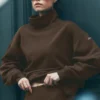 Hazy Mock Neck Kazak - Espresso