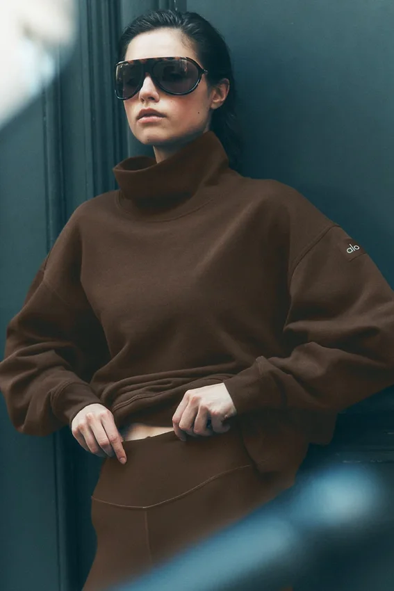 Hazy Mock Neck Kazak - Espresso
