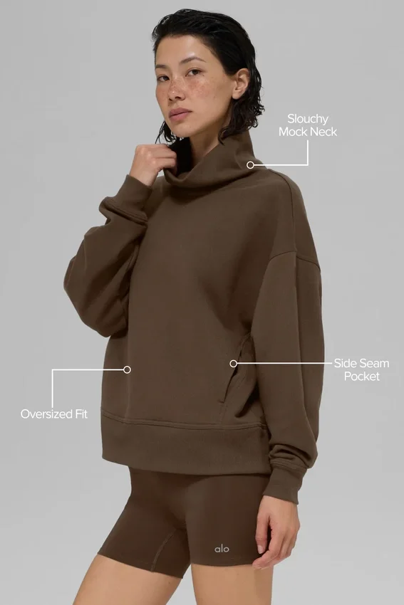 Hazy Mock Neck Kazak - Espresso