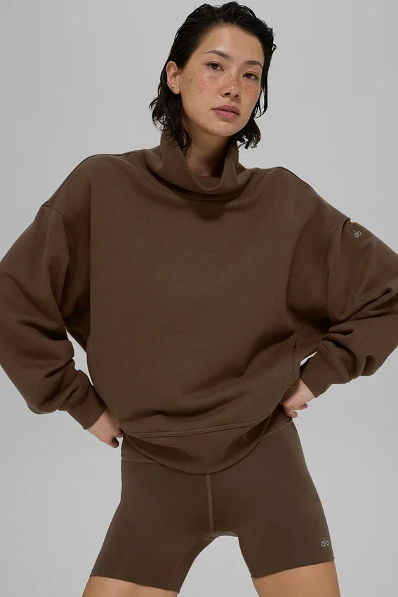 Hazy Mock Neck Kazak - Espresso