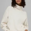 Hazy Mock Neck Kazak - Fildişi