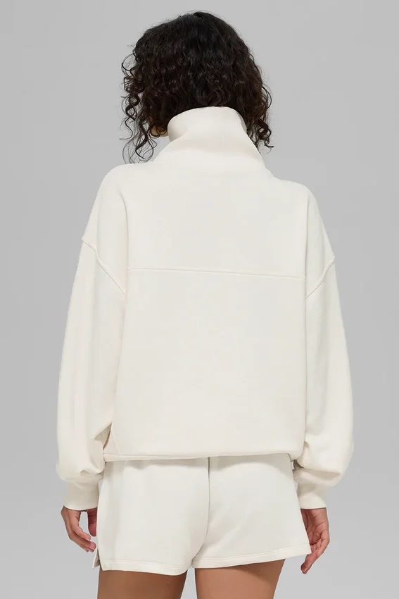 Hazy Mock Neck Kazak - Fildişi