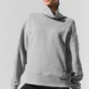 Hazy Mock Neck Kazak - Koyu Atletik Heather Gri