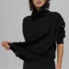 Hazy Mock Neck Kazak - Siyah