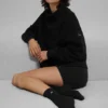 Hazy Mock Neck Kazak - Siyah