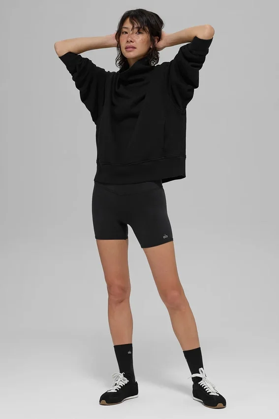 Hazy Mock Neck Kazak - Siyah