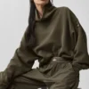 Hazy Mock Neck Kazak - Zeytin Ağacı