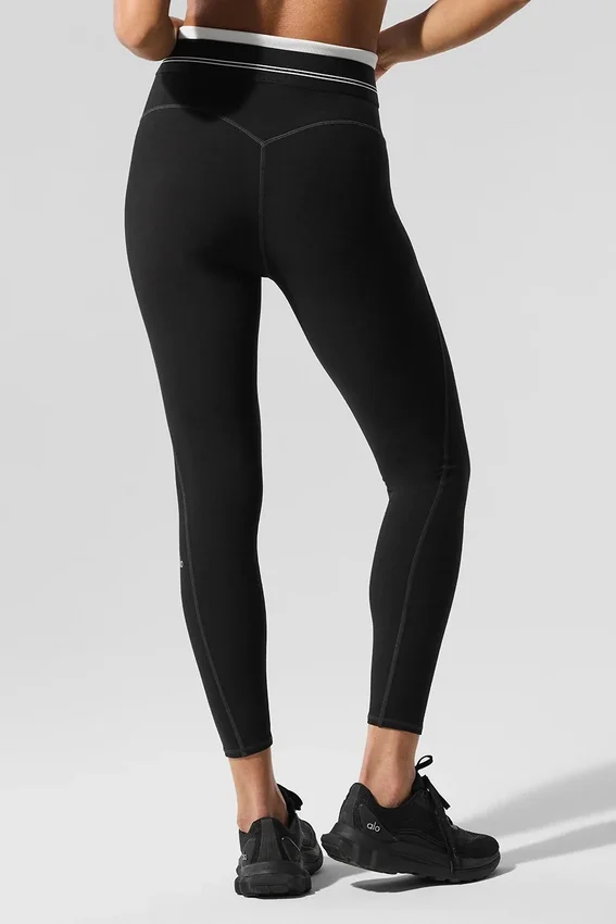 High-Waist 7/8 Better Together Airbrush Tayt - Siyah/Beyaz
