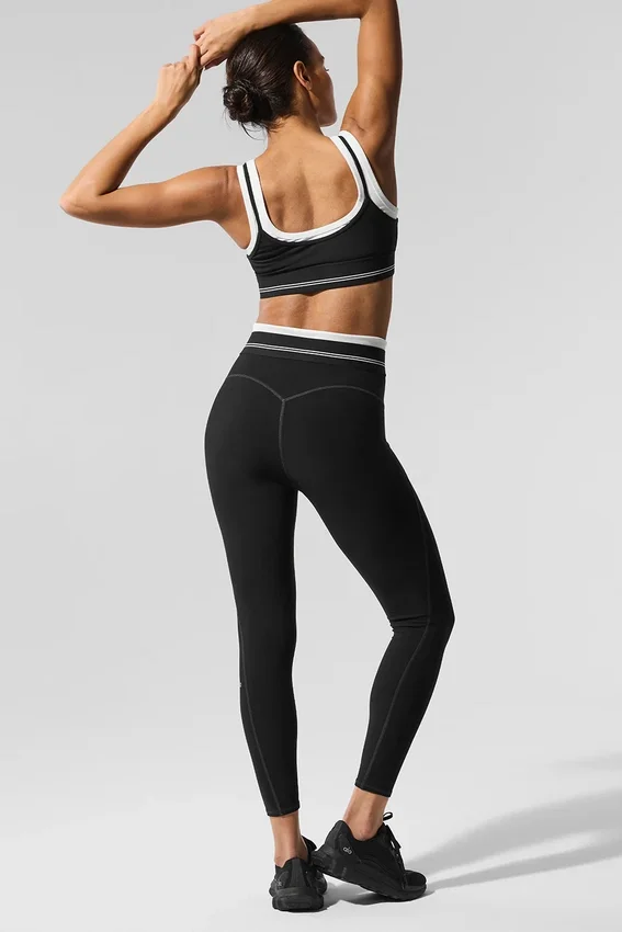 High-Waist 7/8 Better Together Airbrush Tayt - Siyah/Beyaz