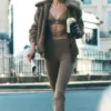 High-Waist 7/8 Bootcut Tayt - Açık Kakao