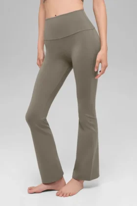 High-Waist 7/8 Bootcut Tayt – Açık Kakao
