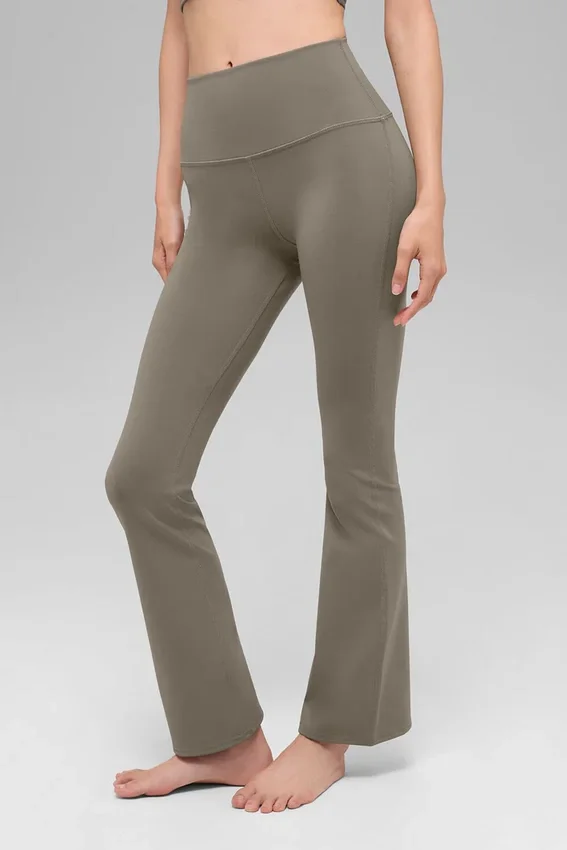 High-Waist 7/8 Bootcut Tayt - Açık Kakao