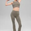 High-Waist 7/8 Bootcut Tayt - Açık Kakao