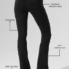 High-Waist 7/8 Bootcut Taytlar - Siyah