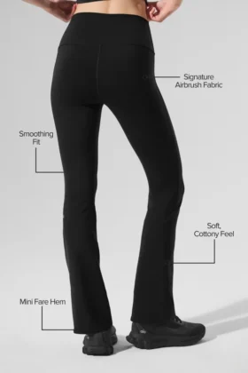 High-Waist 7/8 Bootcut Taytlar – Siyah
