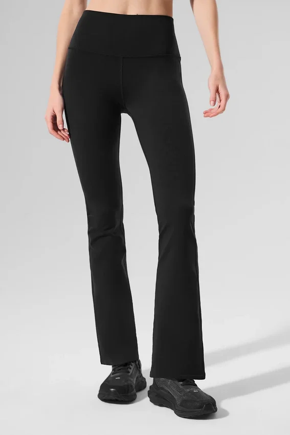 High-Waist 7/8 Bootcut Taytlar - Siyah