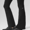 High-Waist 7/8 Bootcut Taytlar - Siyah