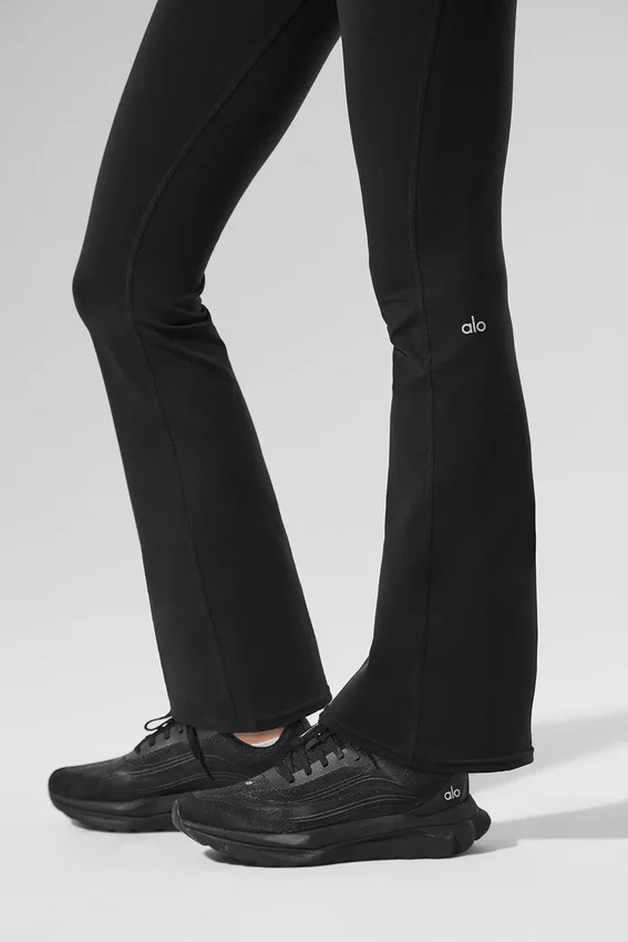 High-Waist 7/8 Bootcut Taytlar - Siyah